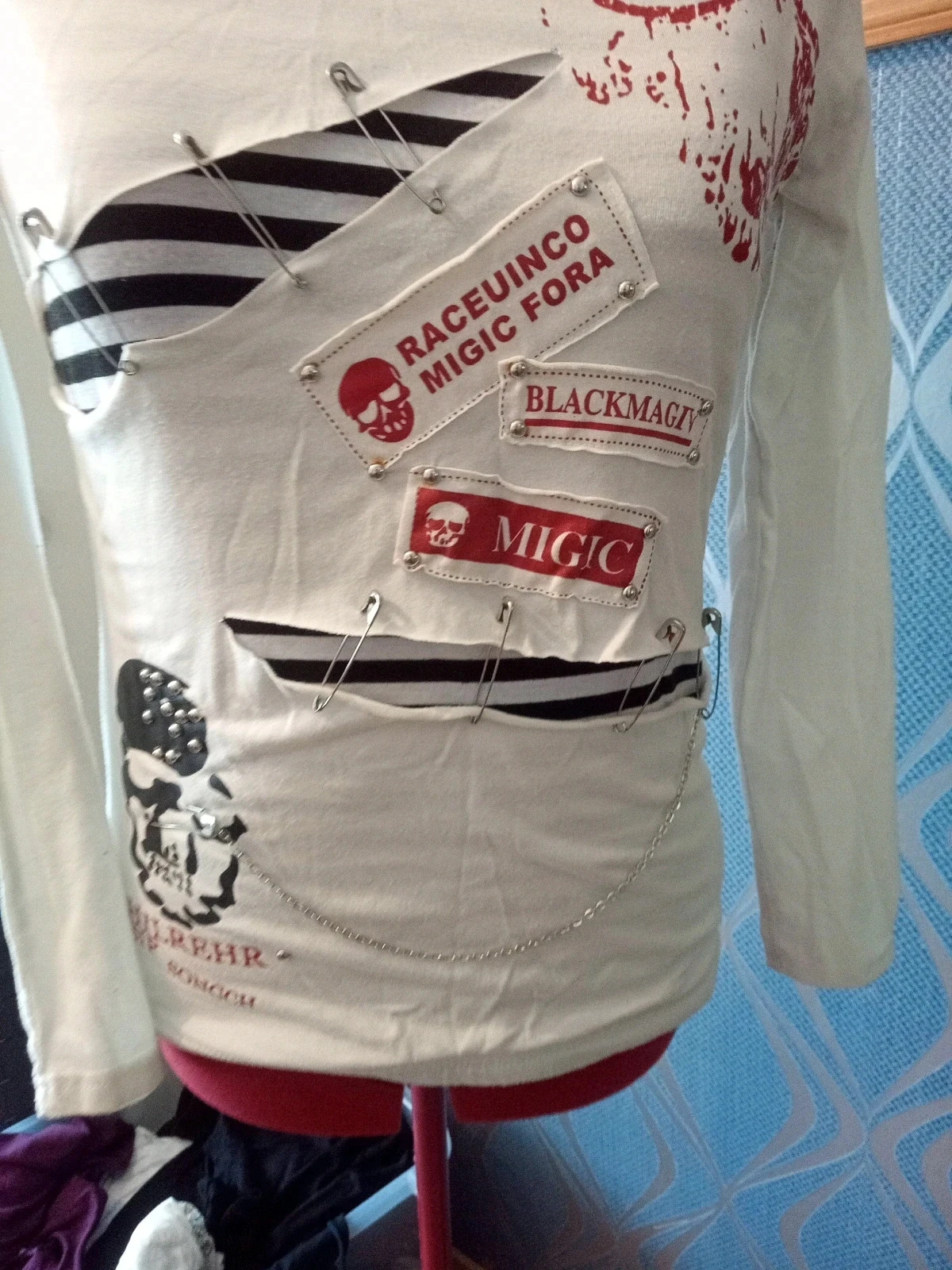 T-shirt Manches Longues Style Punk / Rock Alternatif – photo 4